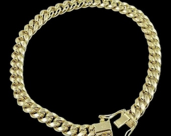 10k Yellow Gold Miami Cuban Link Bracelet, 6mm, 8 Inch