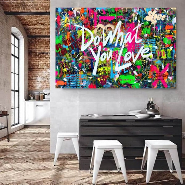 Do What You Love: Inspirierende Leinwand mit Botschaft,