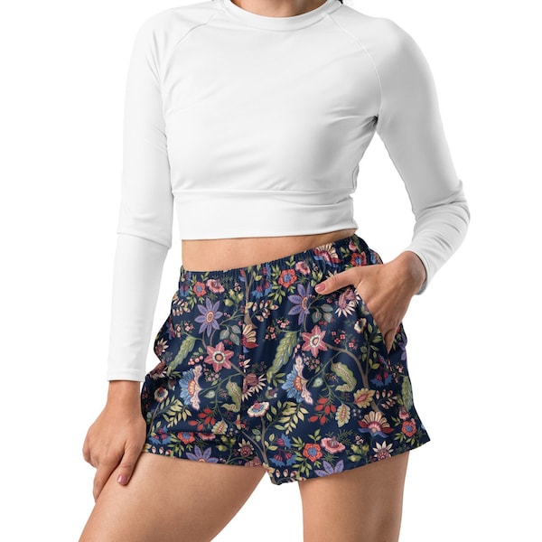 womens floral running shorts