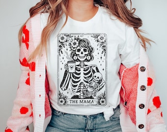 The MOM Skeleton Tarot Card T-shirt, Skeleton Mom Shirt, Skull Mom Shirt, Witchy Funny T-Shirt, Humorous Shirt, Mothers Day Gift