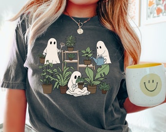 GHOSTS PLANT LOVERS Comfort Colors® Tee, Halloween Ghost Shirt, Plant Lady Gift, Garden Lover Shirt, Humorous Shirt, Cottagecore Shirt