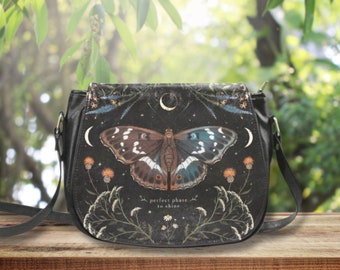 CELESTIAL BUTTERFLY Saddle Bag, Floral Butterfly Small