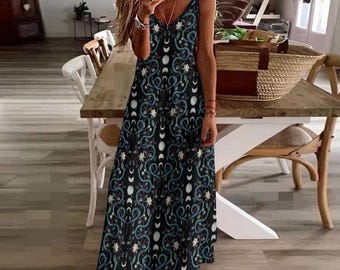 sun and moon off the shoulder dress Black Star Moon Sun Face Off-Shoulder Bell Sleeve Mini Dress