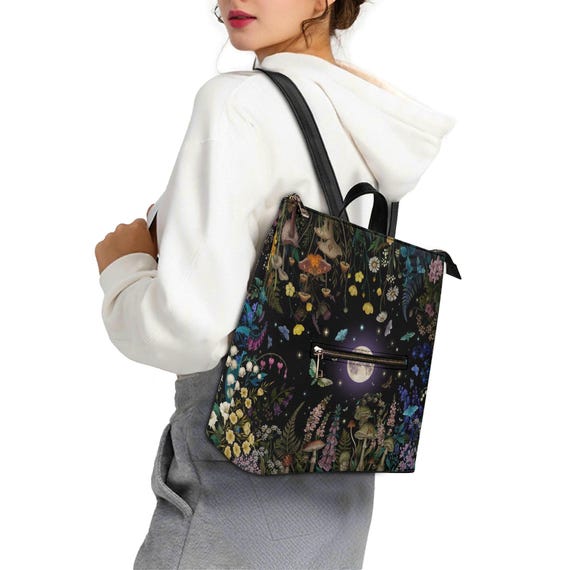 Mystical Witchy PU Leather Anti-theft Backpack, Enchanted  display picture 1