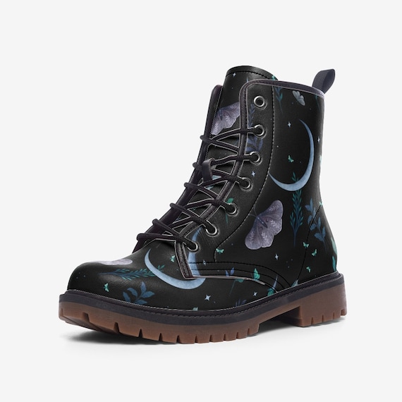 MAGICAL MOON & MOTH by Episodic Drawing Vegan Leather