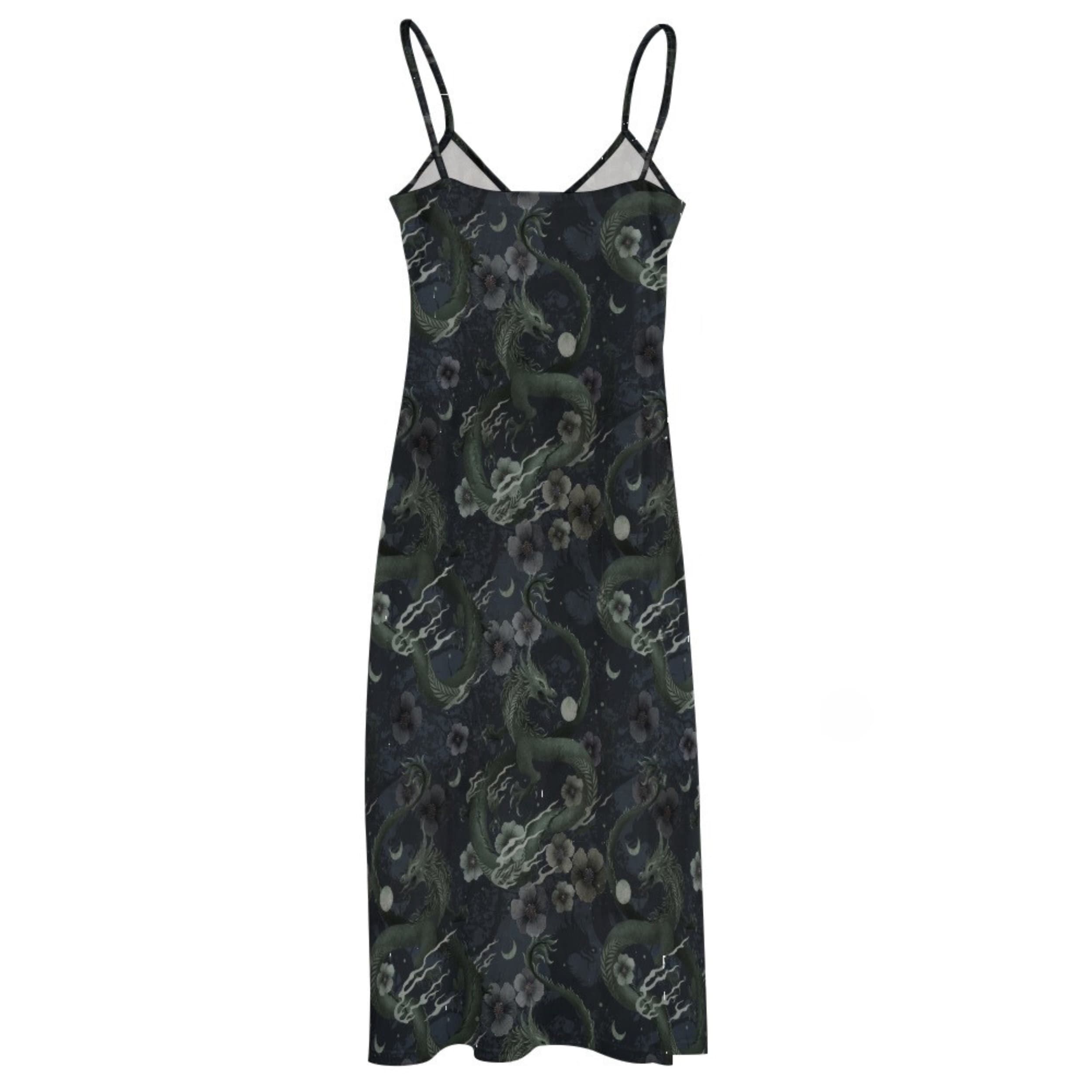 dragon maxi dress Dragon Tattoos Printed Maxi Dress