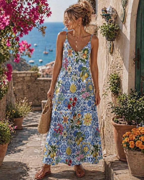 flowy dresses for italy La Dolce Vita Aesthetic: What to Wear in Italy in Summer