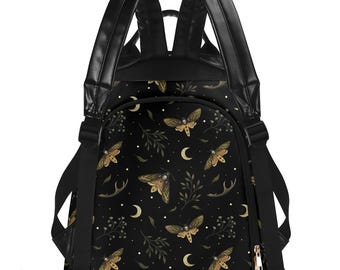 DEATH HEAD HAWKMOTH Anti-theft Daypack, Moth & Moon Witchy  display picture 3
