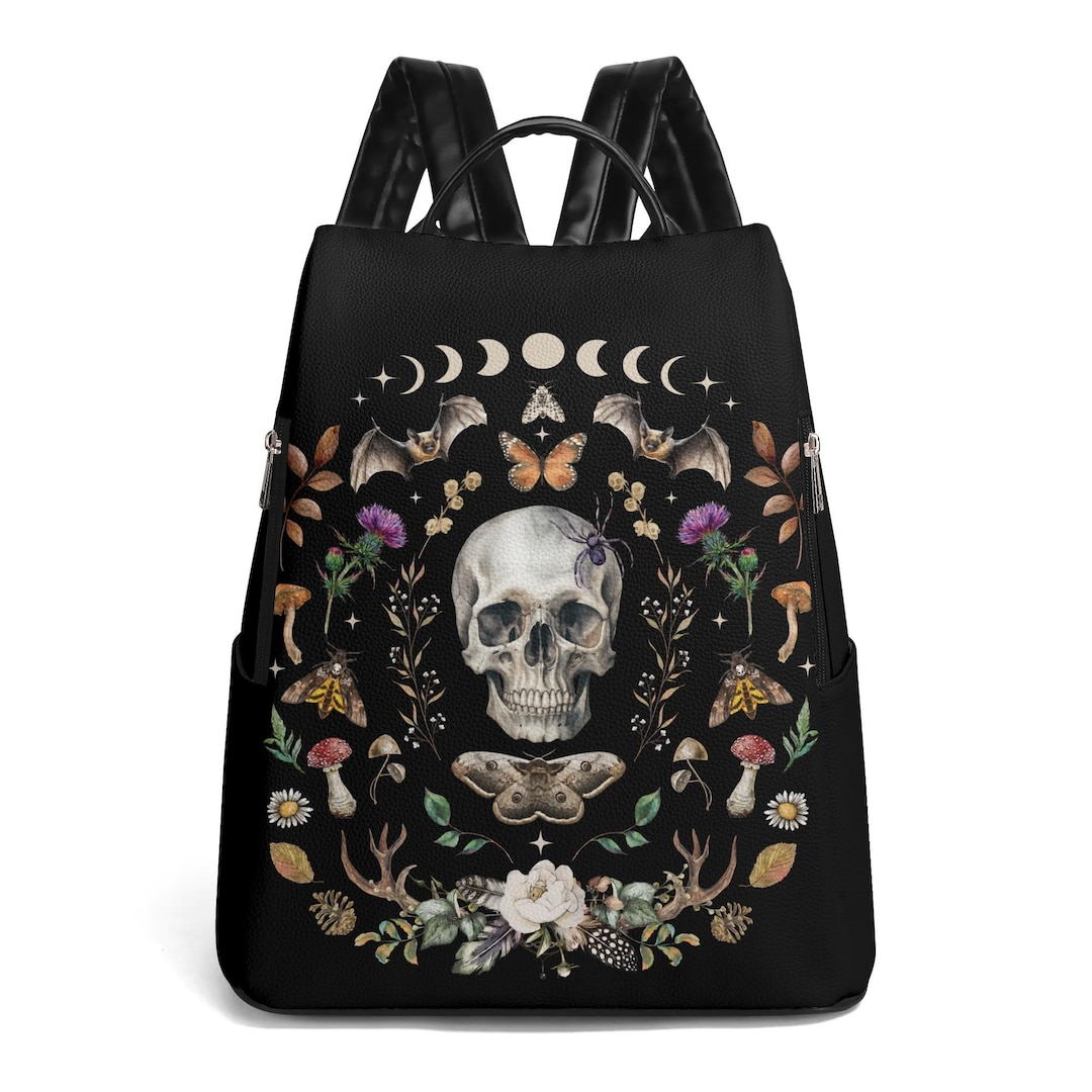 SCULL Anti-theft Daypack, Whimsigoth Backpack, Gothic  display picture 1