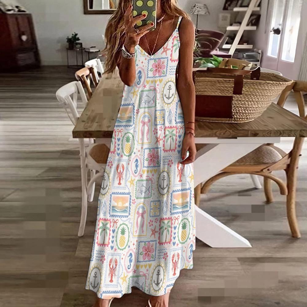 light pink cross stitch pineapple embroidered midi dress Pink & Raspberry Ginkgo Floral Augustine Midi Dress main image 1