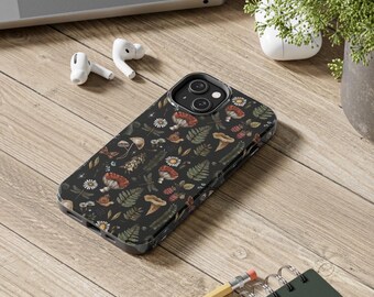 PADDESTOELEN SLAK & VAREN Goblincore magnetisch Tough Cell iPhone-hoesje, Mystical Wood MagSafe-compatibele smartphonehoes, Witchy-telefoonhoesje