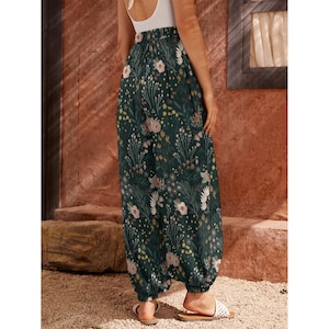 【良好品】 Carrot FLOWERS BOHO Pants, Pants Summer Relaxed Floral パンツ