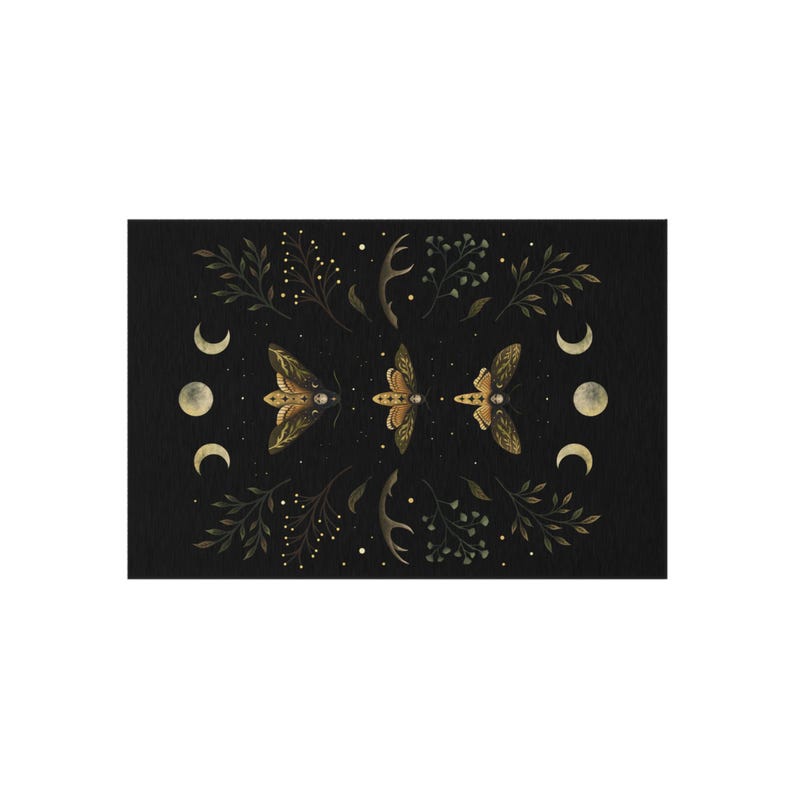 DEATH HEAD HAWKMOTH Outdoor/indoor Rug, Witchy Eclectic Home Decor ...