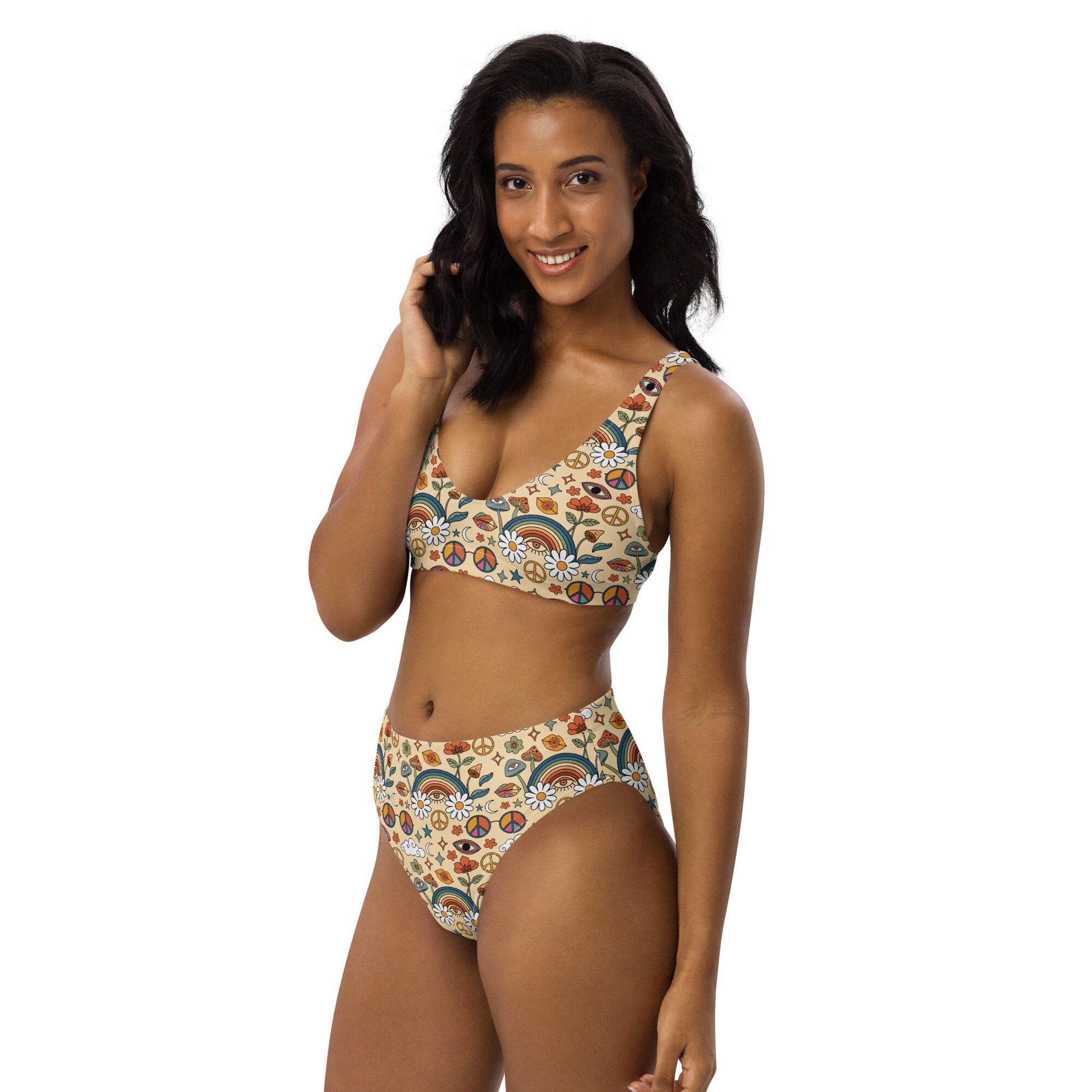 Retro Styled RAINBOWS Happy Hippie Glasses Daisies High-waisted