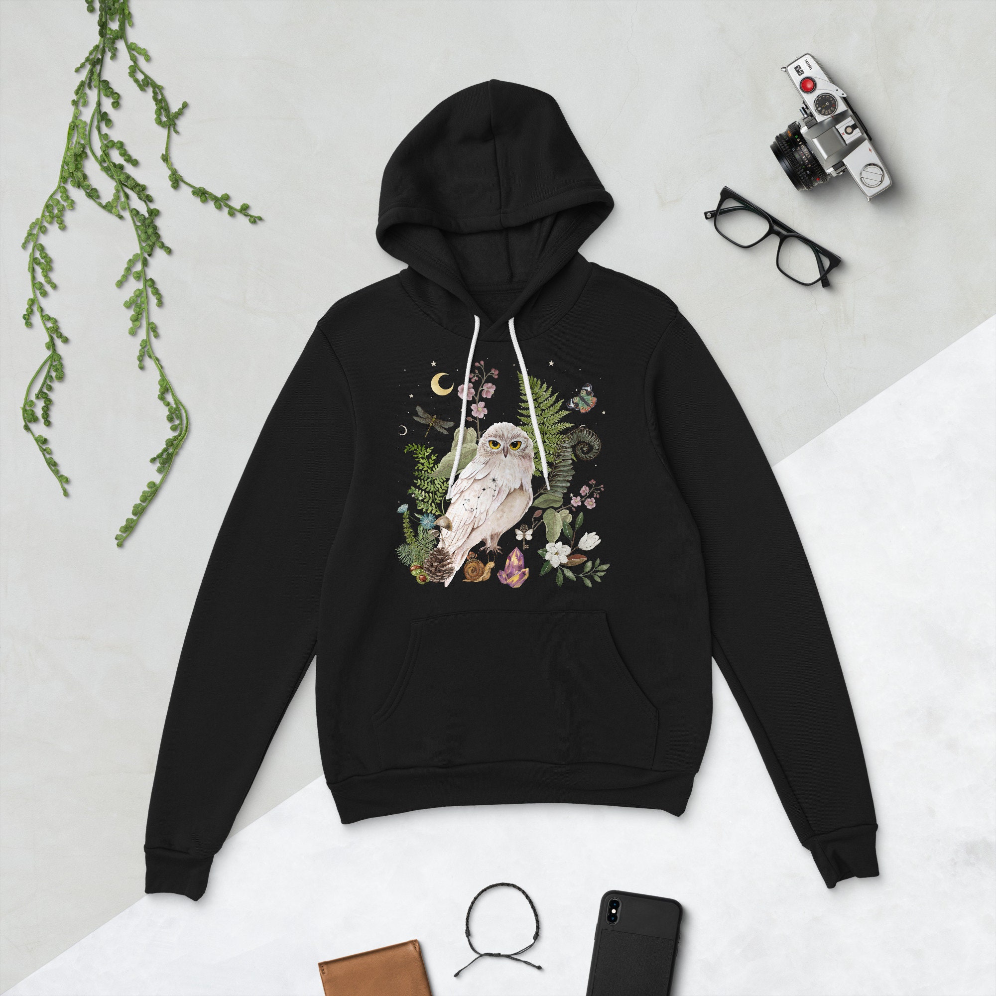 Sweat à Capuche Homme En Polaire - Imprimé Hibou Arctique, 100% Polyester Doux, Poche Kangourou, Pour Toutes Saisons - 4
