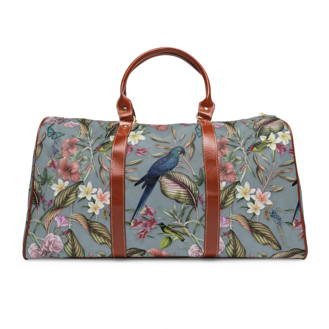 Neon Floral Horses Waterproof Travel Bag/Small