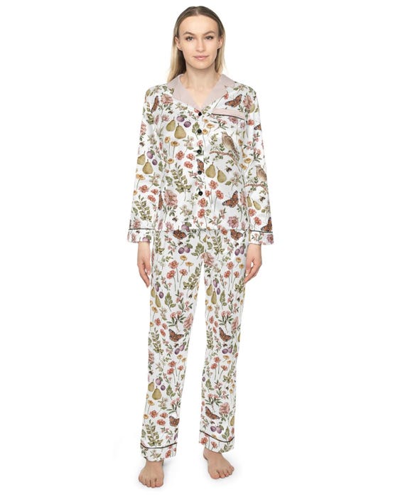 COTTAGECORE GARDEN Set pigiama da donna in raso pezzi con fiori