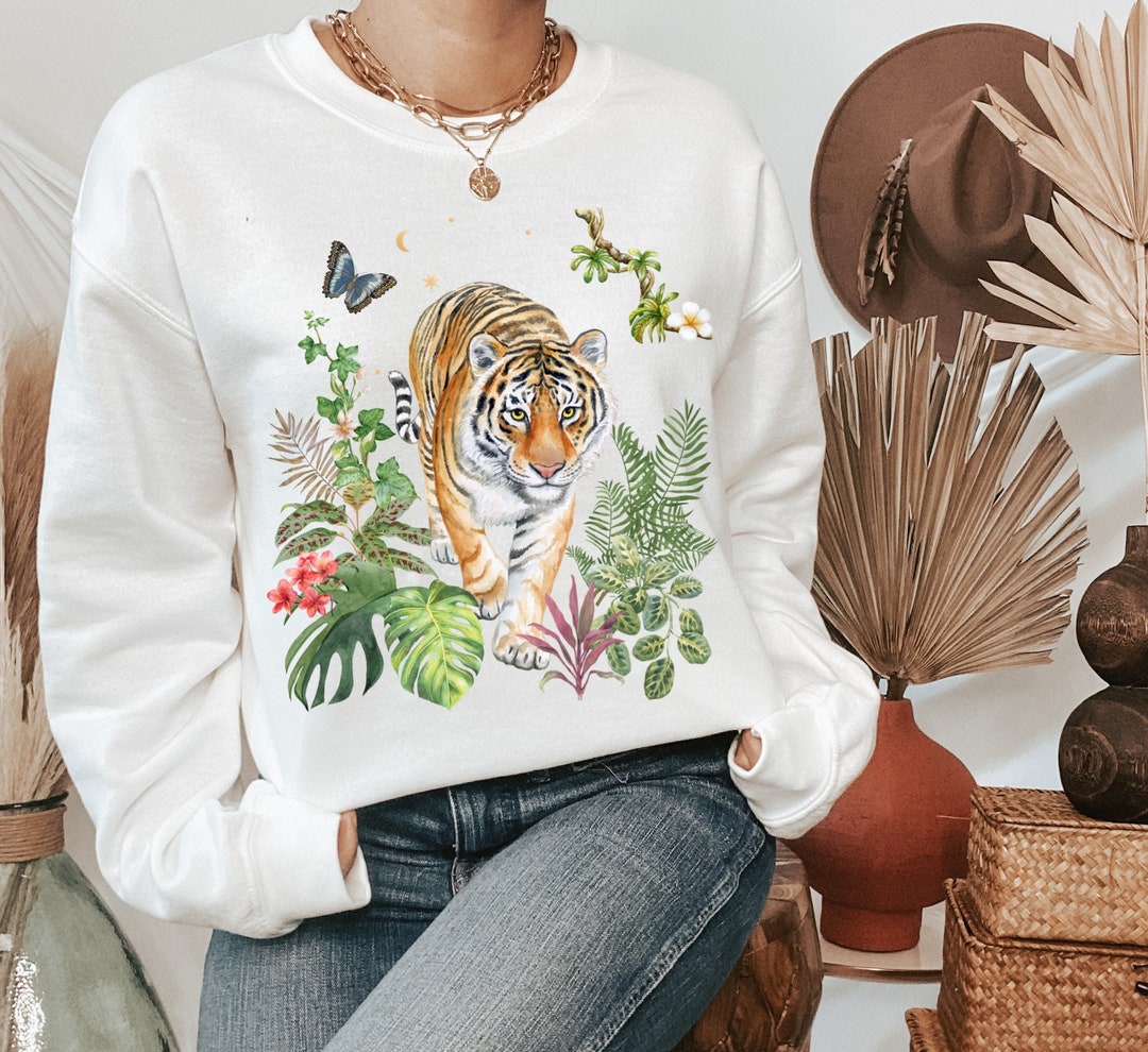 TIGER TROPICAL JUNGLE Sweatshirt for Dream Vacation and - Etsy