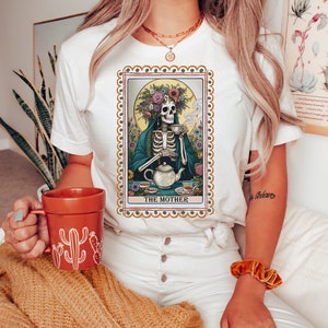 The MOTHER Skeleton Tarot Card T-shirt, Sweary Skeleton Shirt, Tired Mother Shirt, Witchy Funny T-Shirt, Hilarious Tarot Card