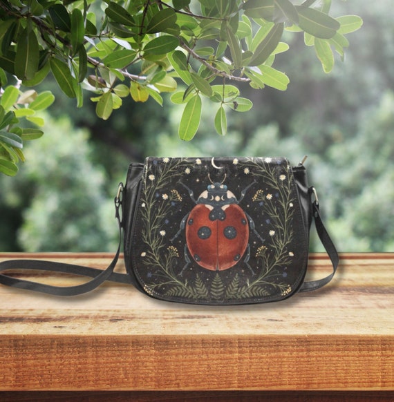 LADYBUG Vegan Leather Bag, MYSTICAL Crossbody Saddle Bag