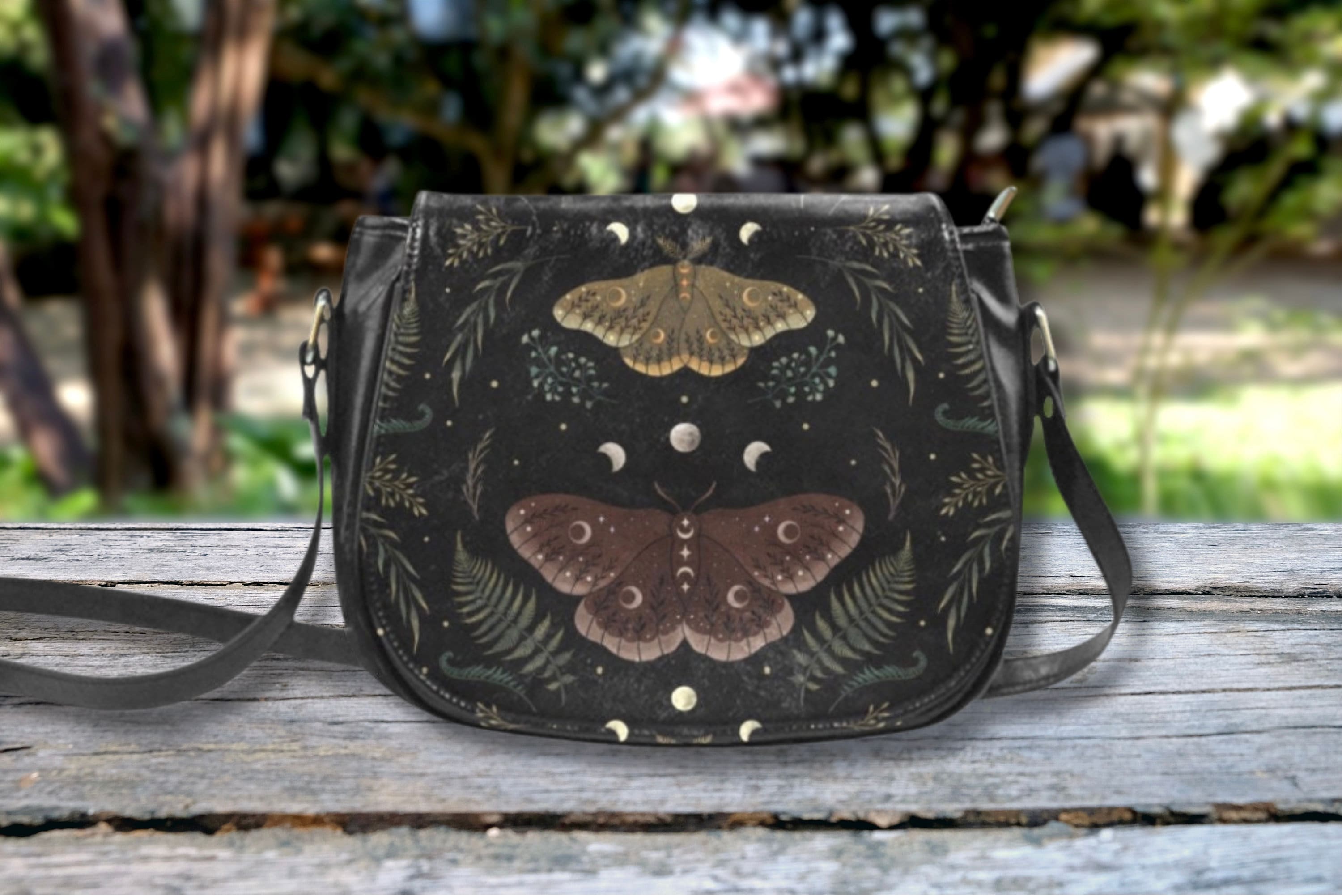 Magical Emperor Moth Crossbody Saddle Bag, Mystical Moth Shoulder