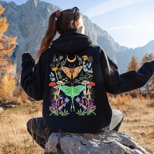JARDIN Recycled Zip up Hoodie, Cottagecore Zip Jacket