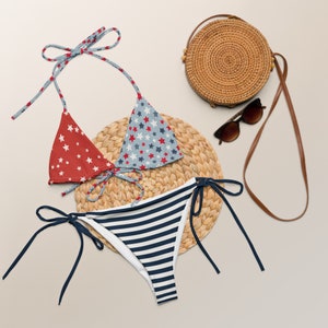 STAR SPANGLED String Bikini, 4th of July Pool Party gift, Patriotic Swimsuit, Fourth of July Swimming Suit, Independence Day Swimsuit