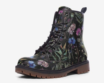 WILDFLOWERS Vegan Leather Lightweight Combat Boots, Thistle