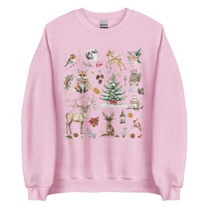 WINTER WONDERLAND ANIMALS Sweatshirt, Christmas Sweater, Winter Holidays Sweatshirt, Cute Forest Animals Pullover, Cottagecore Sweater