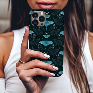 MYSTIQUE LUNA MOTH Étui de téléphone portable robuste, coque de portable papillons fantaisistes, étui de portable Witchy Vibes, - iPhone, Google Pixel, Samsung Galaxy