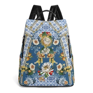 Summer Floral Abstract Women Backpack Purse Anti-theft Waterproof Polyester Casu Amazon.com: Lxqimora Pink Hibiscus Frangipani Backpack Purse  main image 2