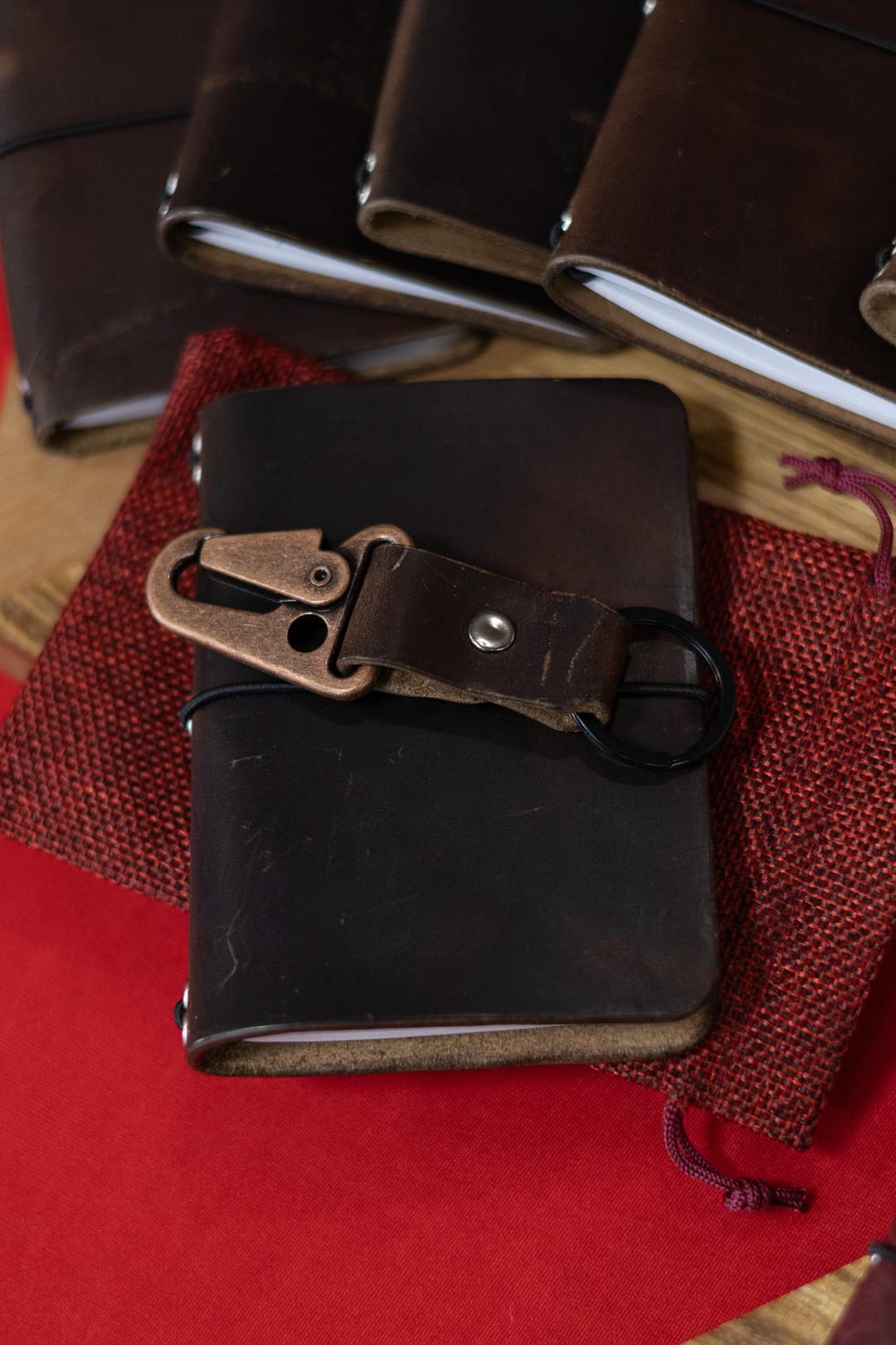 Refillable Leather Pocket Notebook - English Tan With Keychain - Etsy