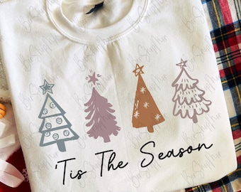 Christmas Tis The Season Png, Christmas Trees PNG, Christmas Digital Download