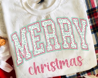 Merry Christmas Png, Merry Varsity Sublimation Leopard Design Downloads, Christmas Shirt Design, Digital Download