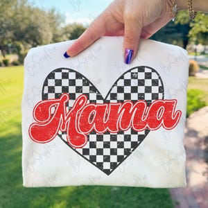 Mama Valentine png, Valentine Groovy Design, Mama Love png, Mama geruite png, sublimatieontwerp, Valentine-shirt, digitale download