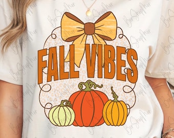 Fall Vibes PNG, Preppy Fall Pumpkin, Fall Coquette, Digital PNG