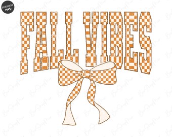 Coquette Fall Vibes PNG, Pumpkin Season Png, Varsity Design, Sublimation Design, Checkered Fall Sublimation, Pumpkin Png, Retro Fall PNG