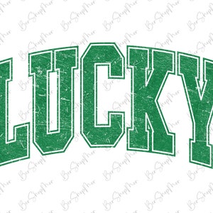 Lucky Varsity Png, St Patrick&#39;s Day Png, Retro Shamrock Png, Green Leopard, Lucky png, Sublimation Design