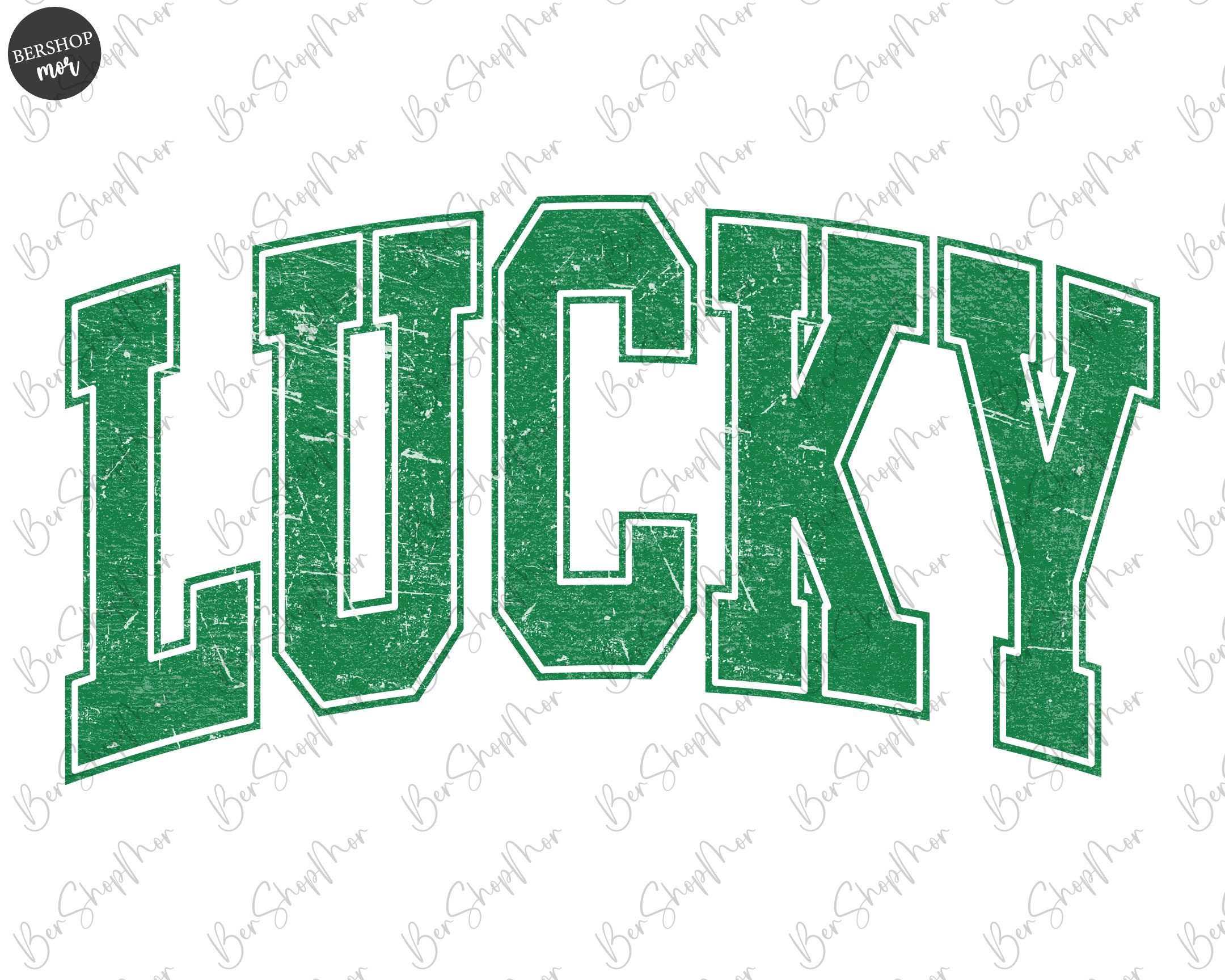 Lucky Varsity Png, St Patrick's Day Png, Retro Shamrock Png, Green Leopard, Lucky png, Sublimation Design