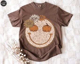 Calabaza floral de otoño PNG, Temporada de calabazas PNG, Diseño de sublimación, Sublimación de otoño preppy, Camiseta femenina de otoño, Otoño retro PNG, Descarga digital
