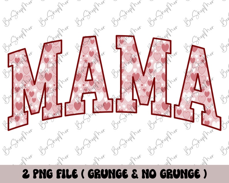 Mama Valentine Png, Valentine Varsity Design, Mama Love Png, sublimatie Design, Valentine Shirt, digitale download afbeelding 2
