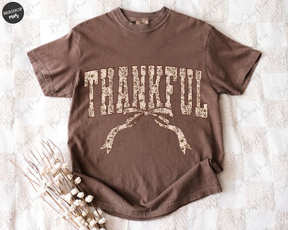 Coquette Thankful PNG, Floral Thanksgiving Sublimation, Varsity Design, Fall Sublimation, Autumn Png, Fall Png, Shirt Png