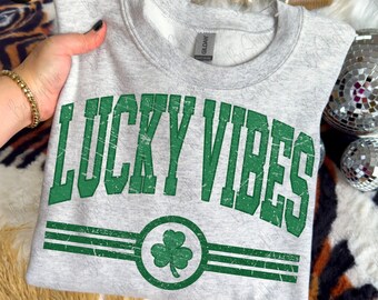 Lucky Vibes Varsity Png, St Patrick's Day Png, Retro Shamrock Png, Green Leopard, Lucky png, Sublimation Design