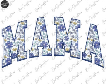 Floral Mama Varsity PNG, Sublimation Png, Boho Png, Retro Mama Png, Sublimation Design, Mom Png, Mama Shirt Design, Mother's Day Png