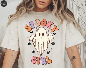 Spooky Girl Png, Cute Ghost Png, Fall Png, Autumn Png, Halloween Png, Png for shirt, Retro Halloween Png
