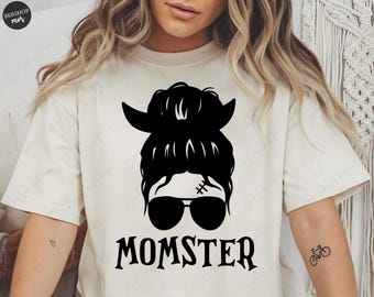 Momster Messy Bun Halloween Shirt Svg Files For Cricut