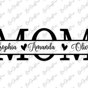 Mors dag Svg Mamma Cricut Monogram Split Middle Cameo