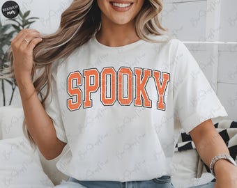 Spooky Halloween Varsity Png, Fall Png, Autumn Png, Halloween Png, Png for shirt, Retro Halloween Png