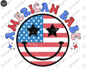 4th of July Png, American Babe Png, Retro Png, Retro USA Png, American Png, Fourth of July Shirt Design, Sublimation Design