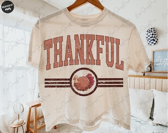 Thankful PNG, Thanksgiving Sublimation, Varsity Design, Fall Sublimation, Autumn Png, Thanksgiving Png, Fall PNG